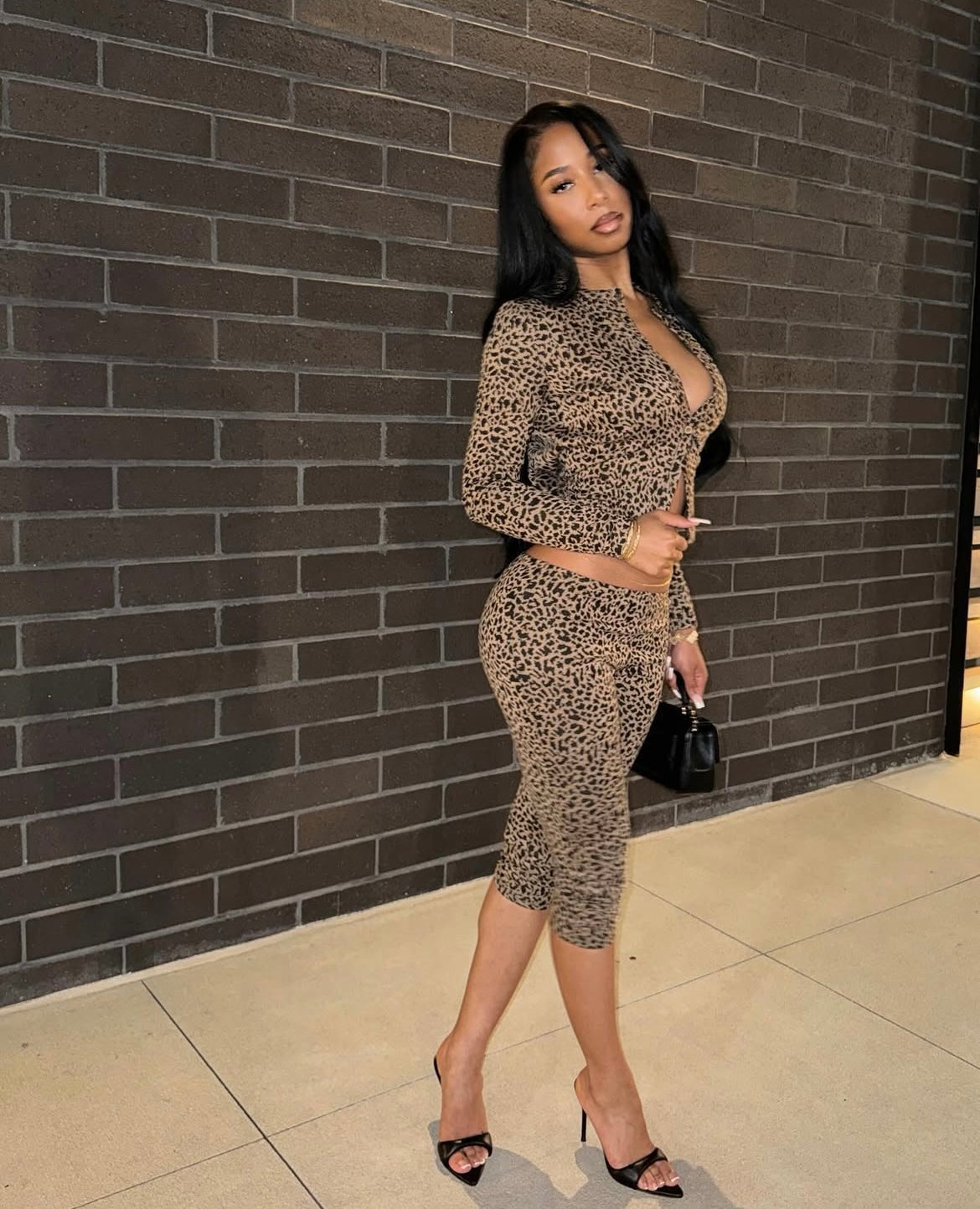 Leopard Capri Set