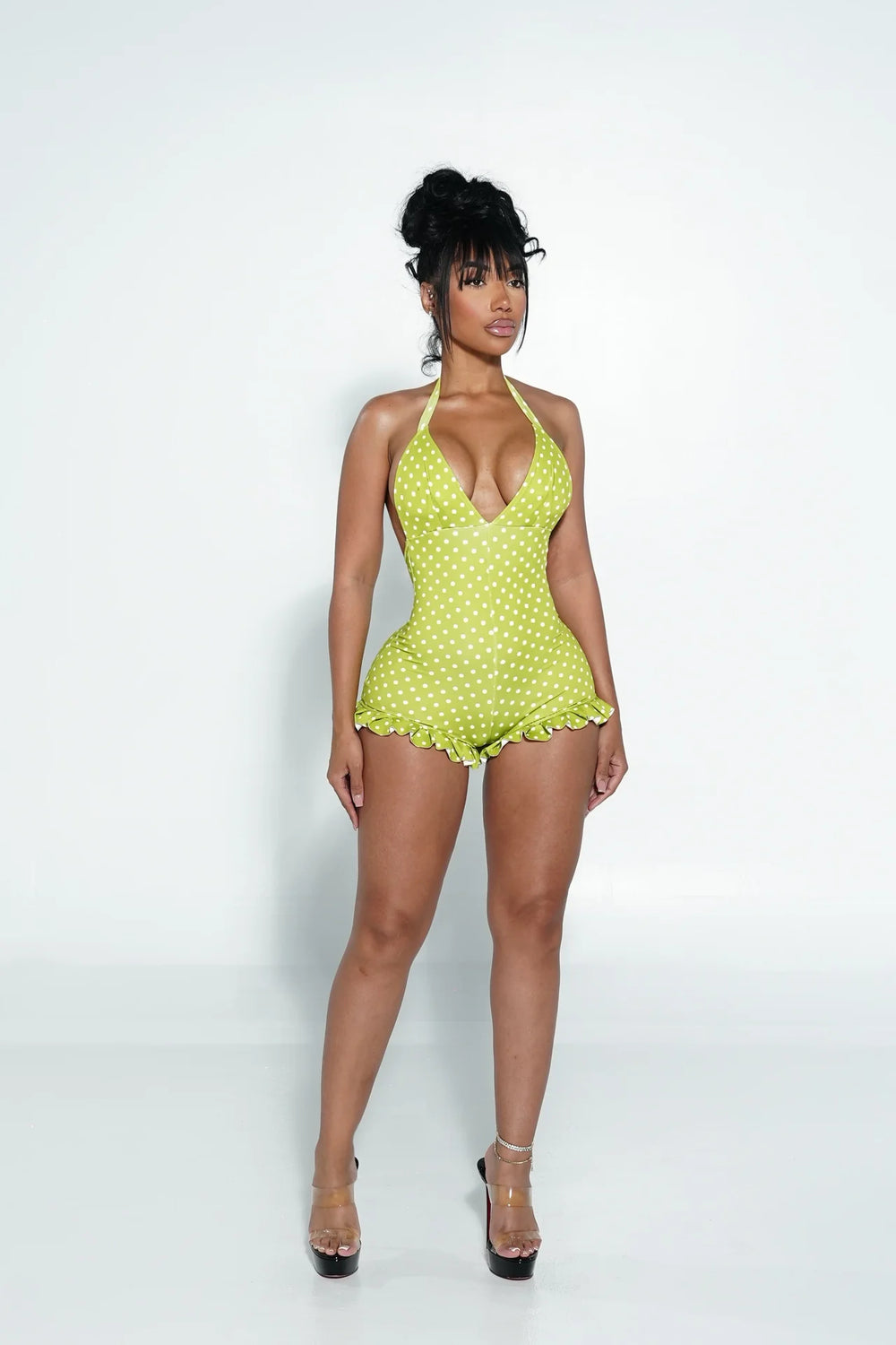 Lime Polka Romper